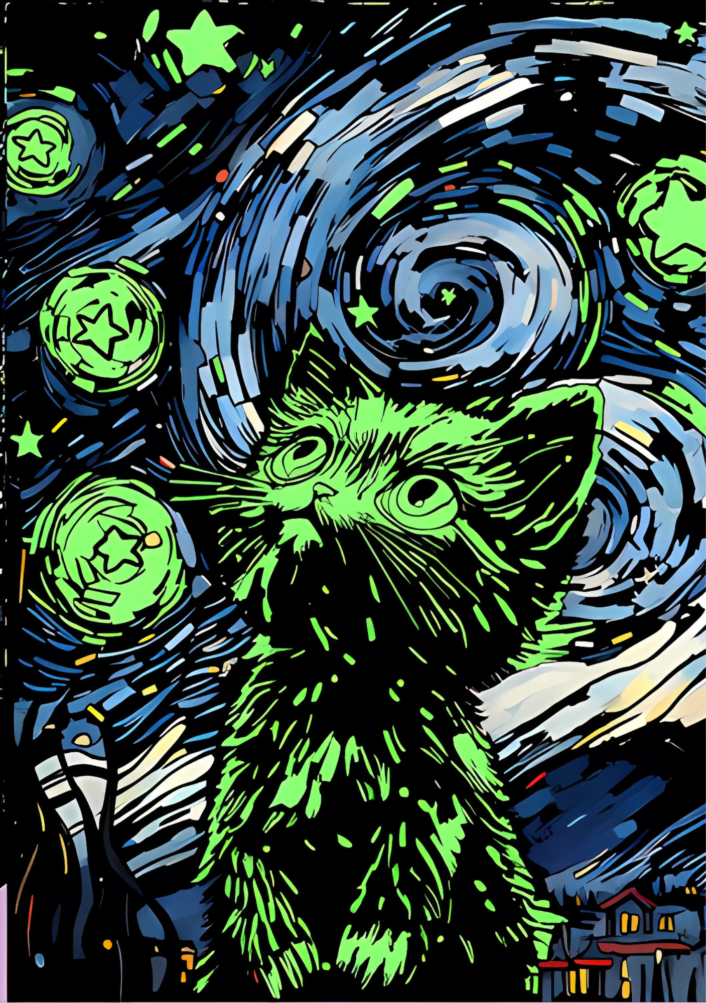 Starry Night Cat